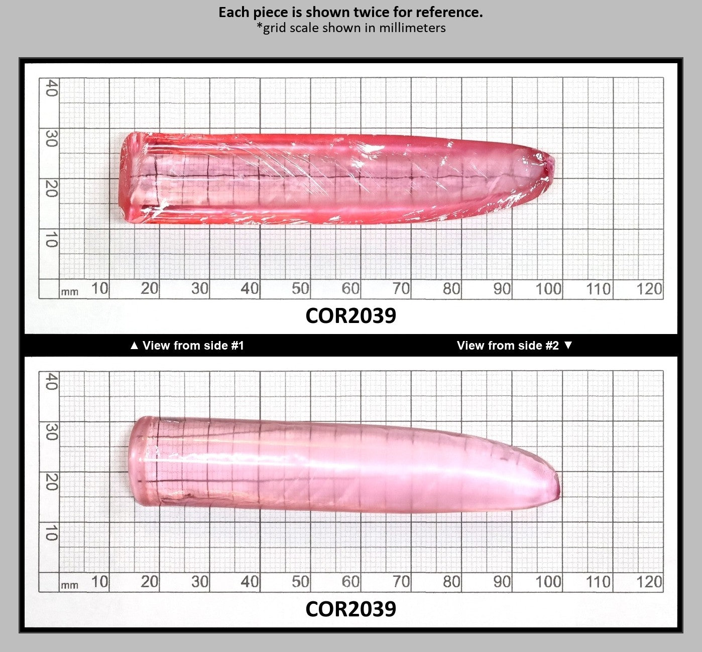 Peach Morganite #18 (Pink Variant) Lab Created Corundum Sapphire Faceting Rough for Gem Cutting - Various Sizes - Split Boule : COR2039