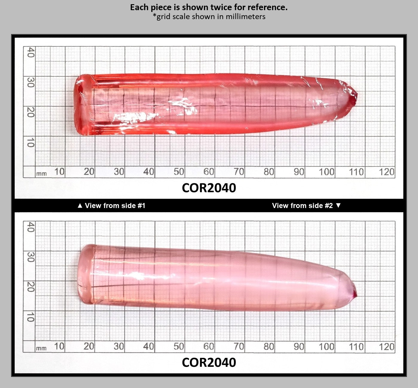 Peach Morganite #18 (Pink Variant) Lab Created Corundum Sapphire Faceting Rough for Gem Cutting - Various Sizes - Split Boule : COR2040