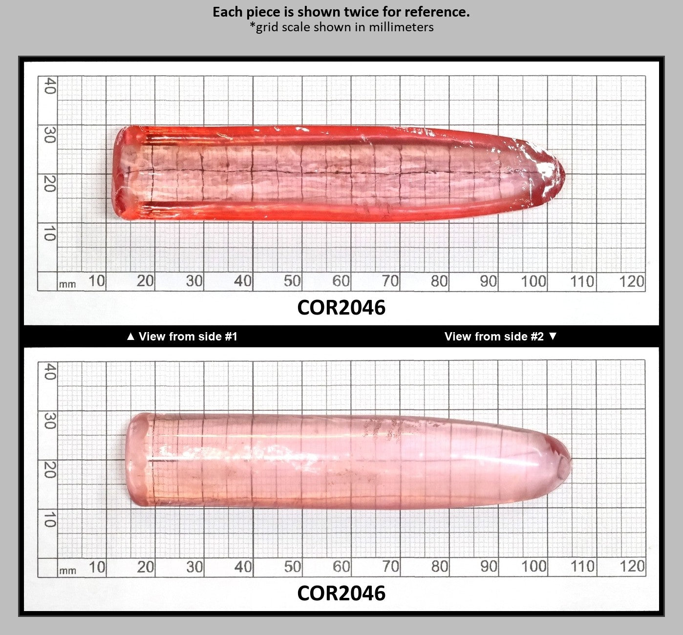 Peach Morganite #18 (Orange Variant) Lab Created Corundum Sapphire Faceting Rough for Gem Cutting - Various Sizes - Split Boule : COR2046