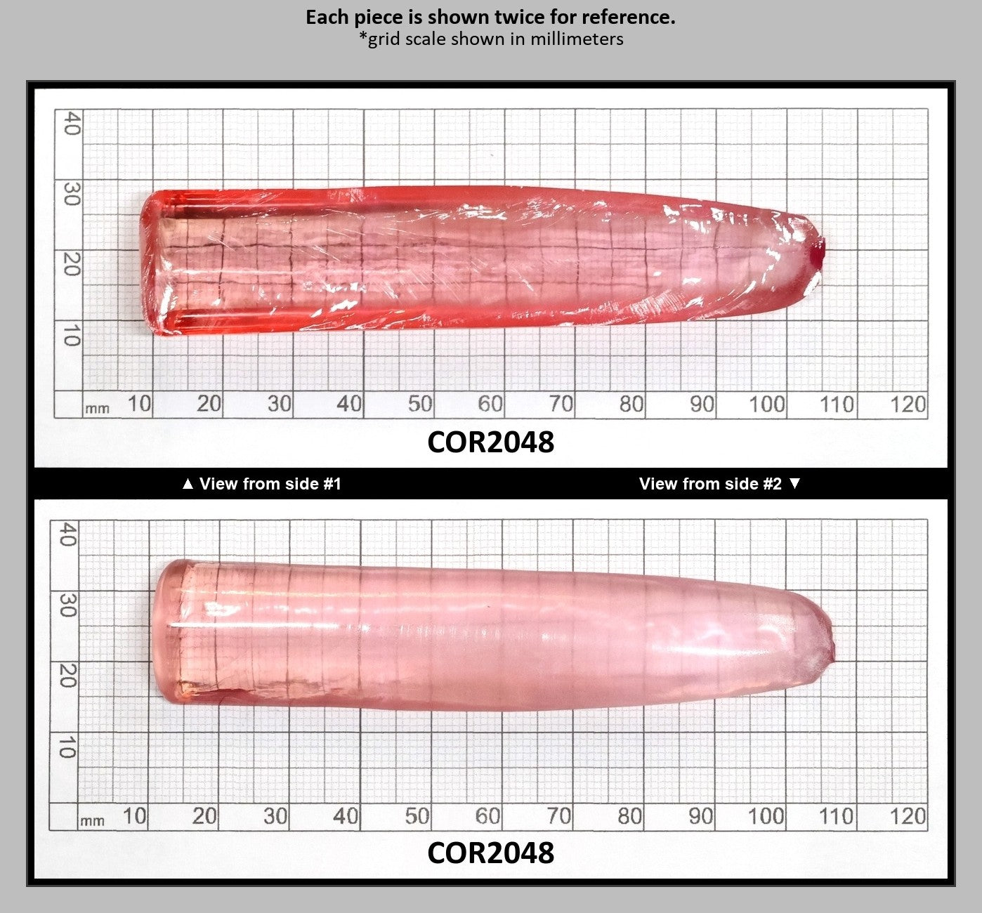 Peach Morganite #18 (Orange Variant) Lab Created Corundum Sapphire Faceting Rough for Gem Cutting - Various Sizes - Split Boule : COR2048