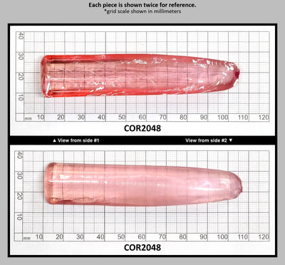Peach Morganite #18 (Orange Variant) Lab Created Corundum Sapphire Faceting Rough for Gem Cutting - Various Sizes - Split Boule : COR2048