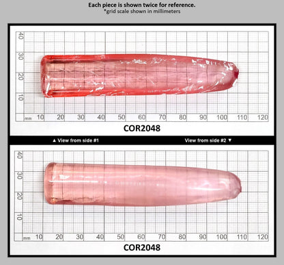 Peach Morganite #18 (Orange Variant) Lab Created Corundum Sapphire Faceting Rough for Gem Cutting - Various Sizes - Split Boule : COR2048