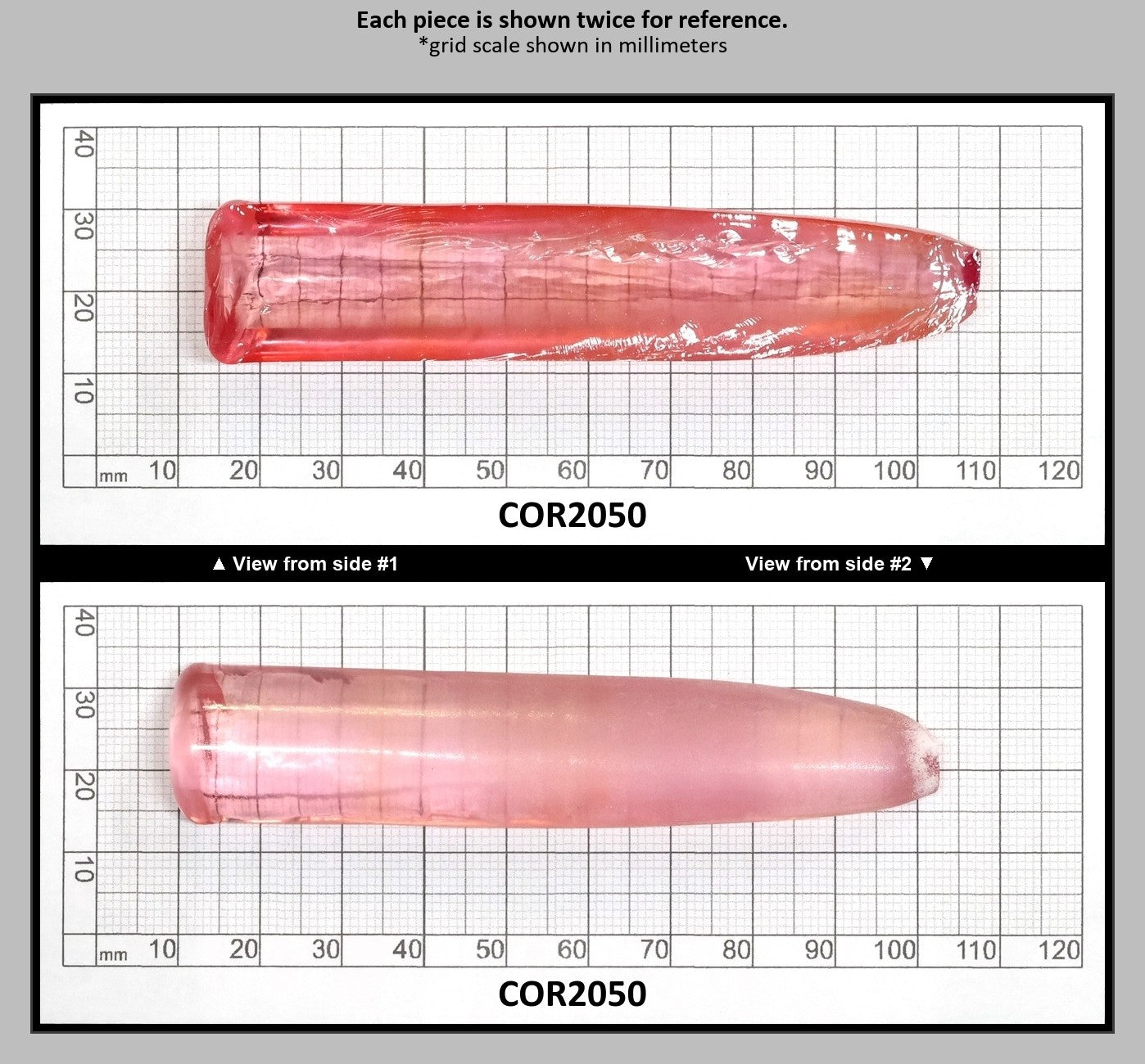 Peach Morganite #18 (Orange Variant) Lab Created Corundum Sapphire Faceting Rough for Gem Cutting - Various Sizes - Split Boule : COR2050