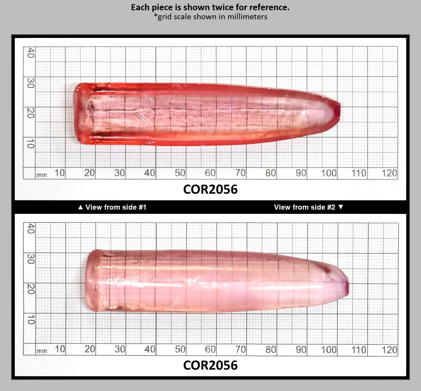 Peach Morganite #18 (Orange Variant) Lab Created Corundum Sapphire Faceting Rough for Gem Cutting - Various Sizes - Split Boule : COR2056