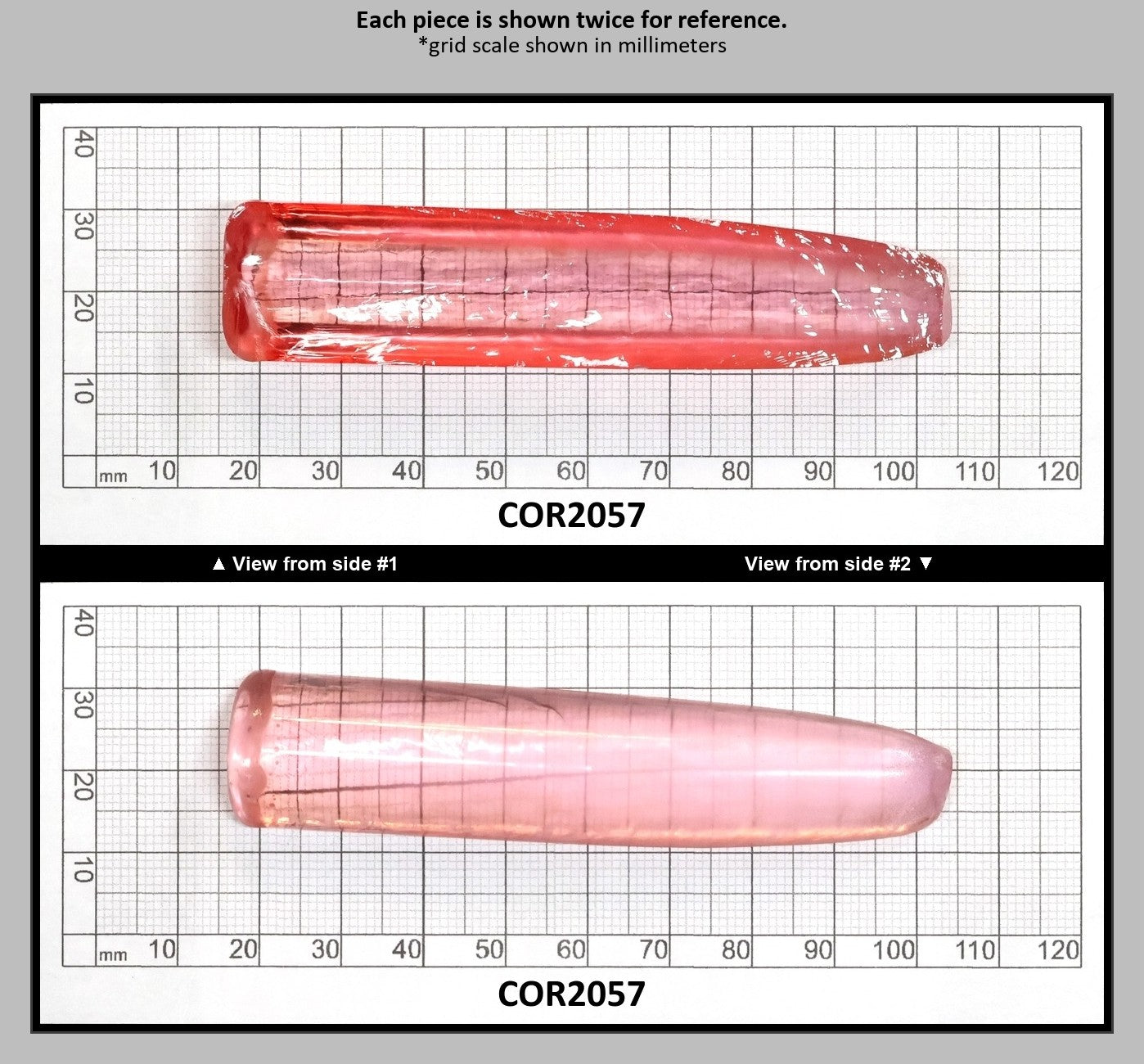 Peach Morganite #18 (Orange Variant) Lab Created Corundum Sapphire Faceting Rough for Gem Cutting - Various Sizes - Split Boule : COR2057