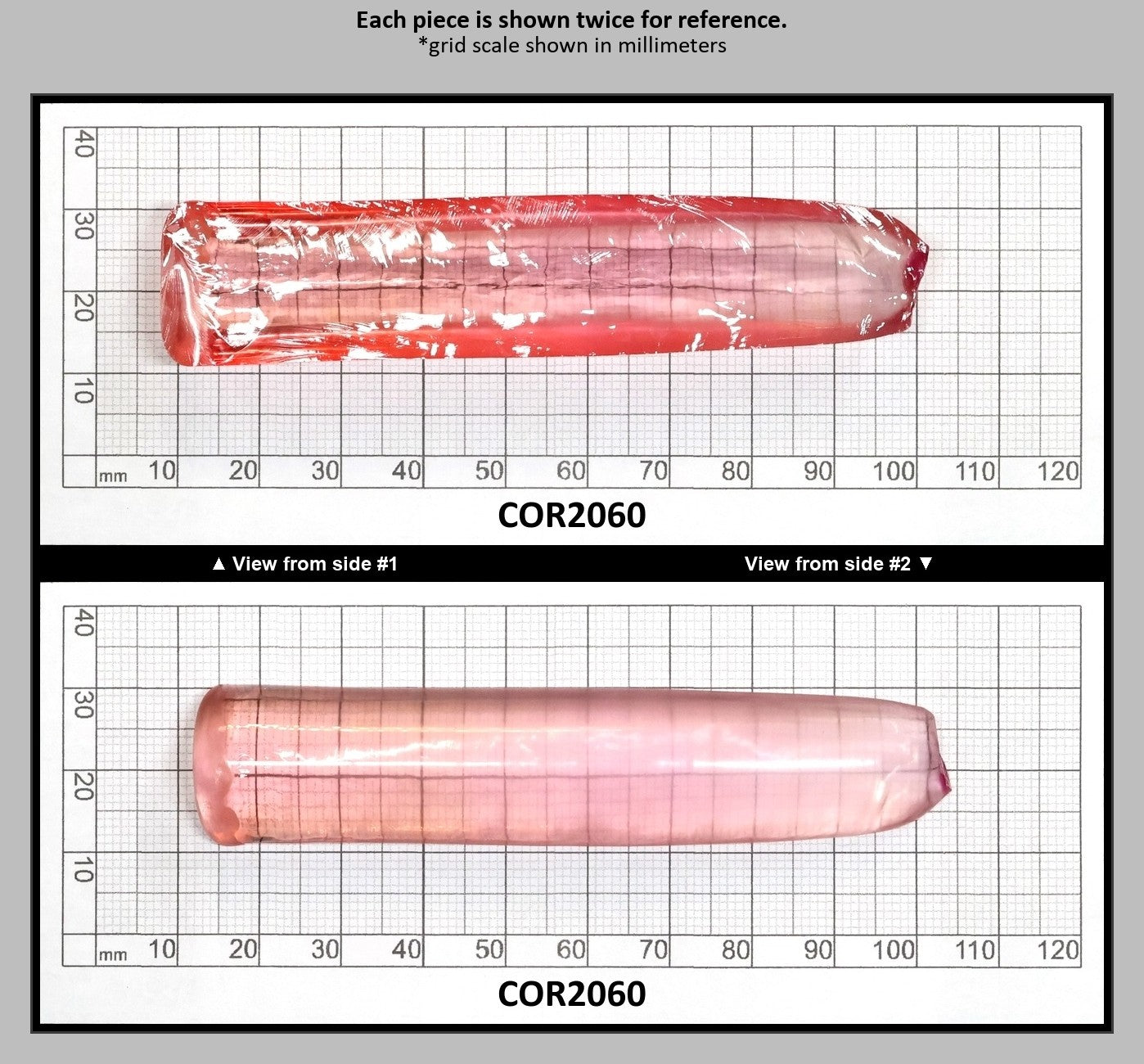 Peach Morganite #18 (Orange Variant) Lab Created Corundum Sapphire Faceting Rough for Gem Cutting - Various Sizes - Split Boule : COR2060