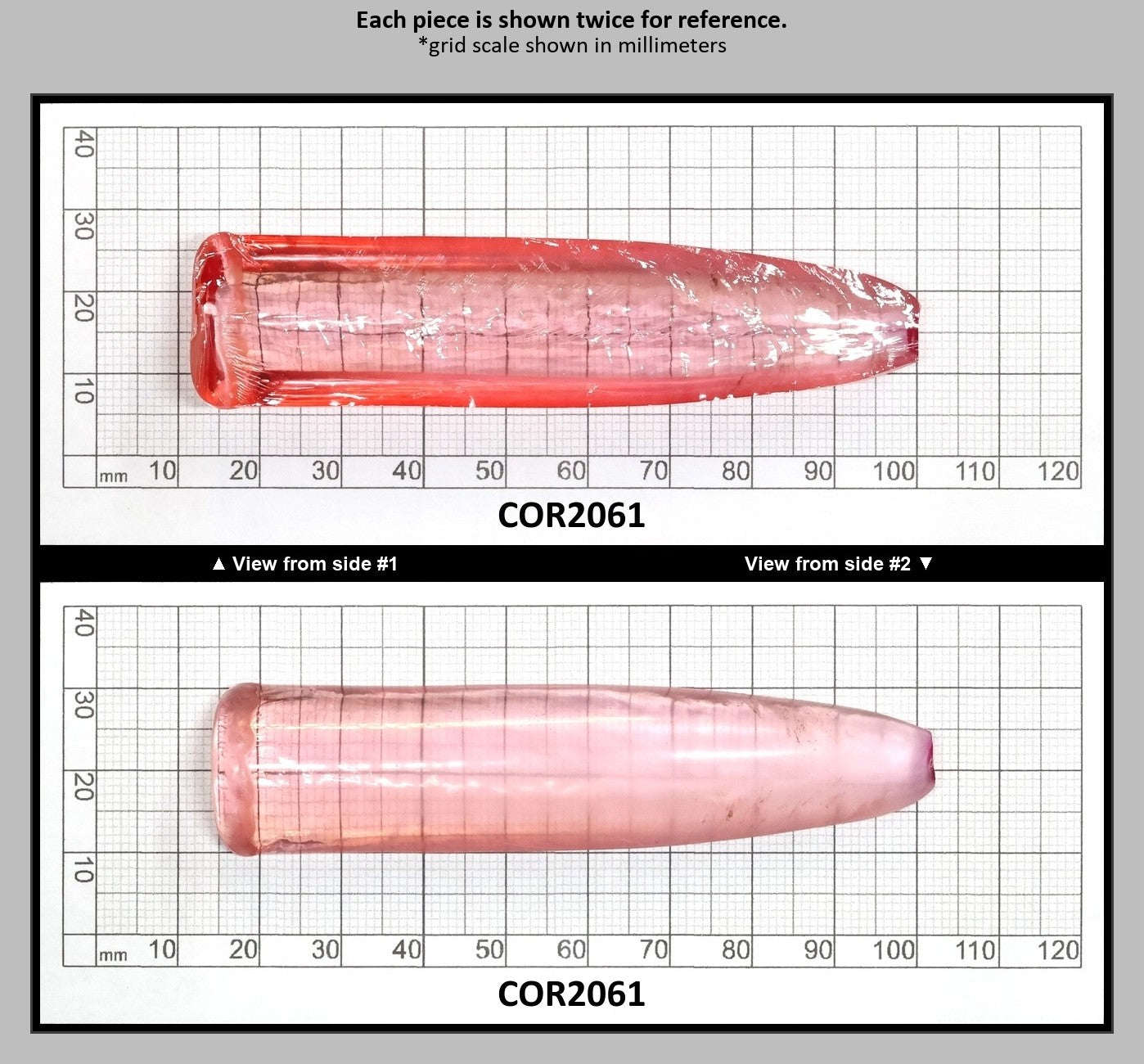 Peach Morganite #18 (Orange Variant) Lab Created Corundum Sapphire Faceting Rough for Gem Cutting - Various Sizes - Split Boule : COR2061