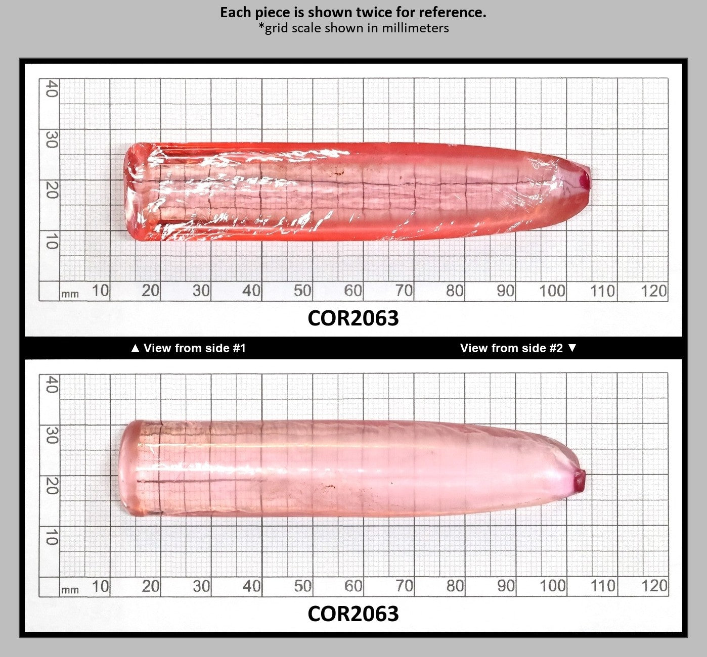 Peach Morganite #18 (Orange Variant) Lab Created Corundum Sapphire Faceting Rough for Gem Cutting - Various Sizes - Split Boule : COR2063