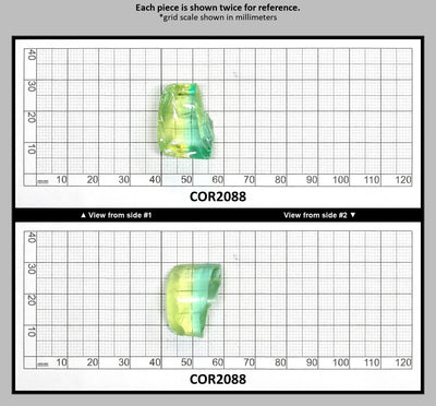 Yellow/Green Bi-Color Lab Created Corundum Sapphire Faceting Rough for Gem Cutting - Various Sizes - Split Boule : COR2088