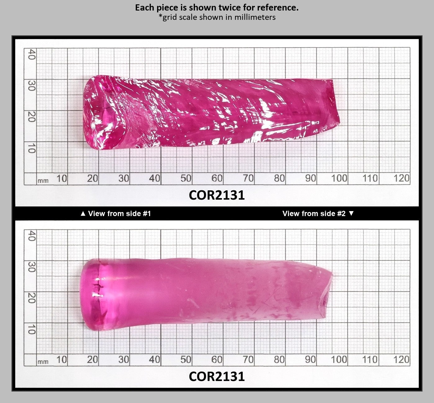 Light Bright Pink #2 Lab Created Corundum Sapphire Faceting Rough for Gem Cutting - Various Sizes - Split Boule : COR2131