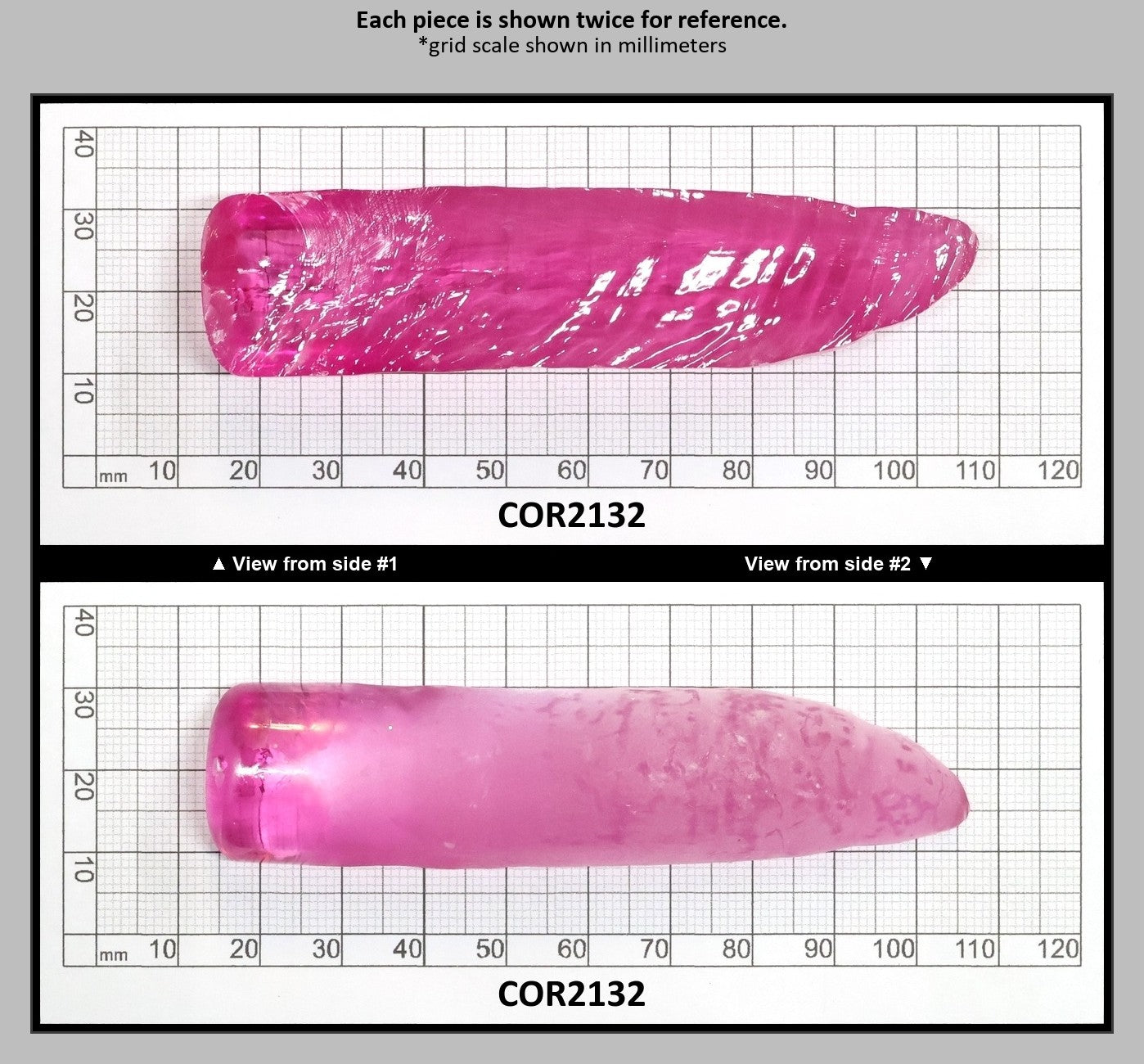 Light Bright Pink #2 Lab Created Corundum Sapphire Faceting Rough for Gem Cutting - Various Sizes - Split Boule : COR2132