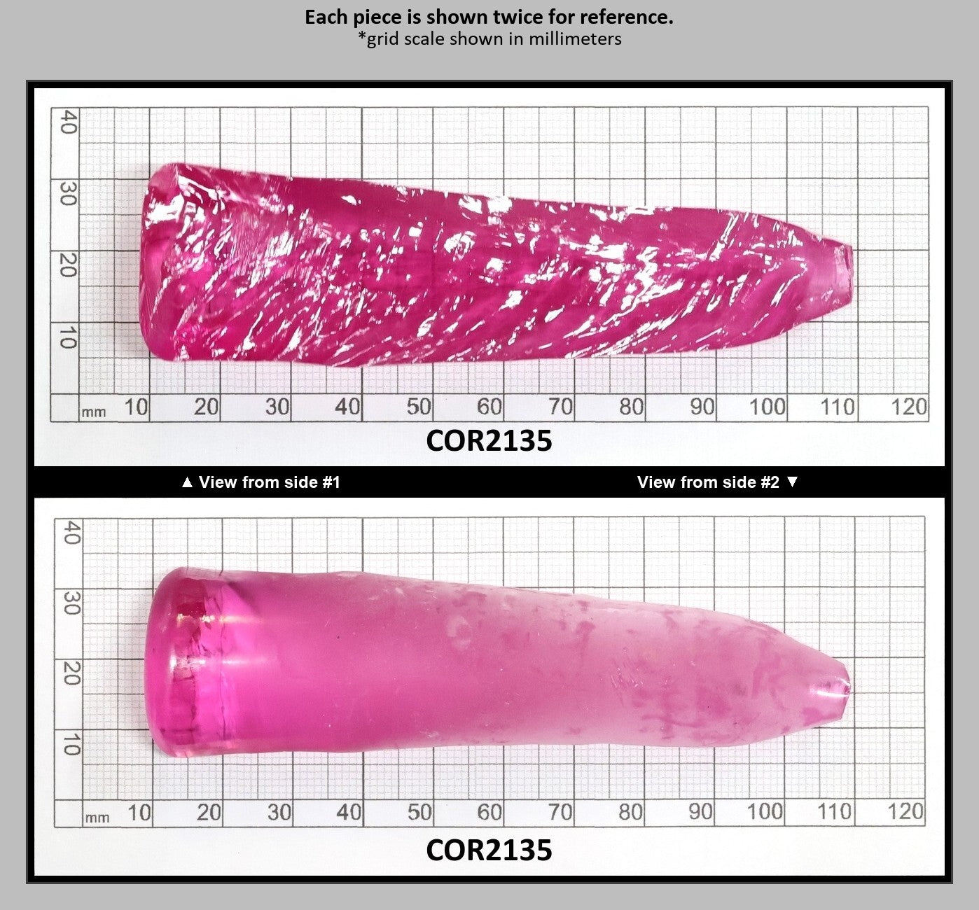 Light Bright Pink #2 Lab Created Corundum Sapphire Faceting Rough for Gem Cutting - Various Sizes - Split Boule : COR2135