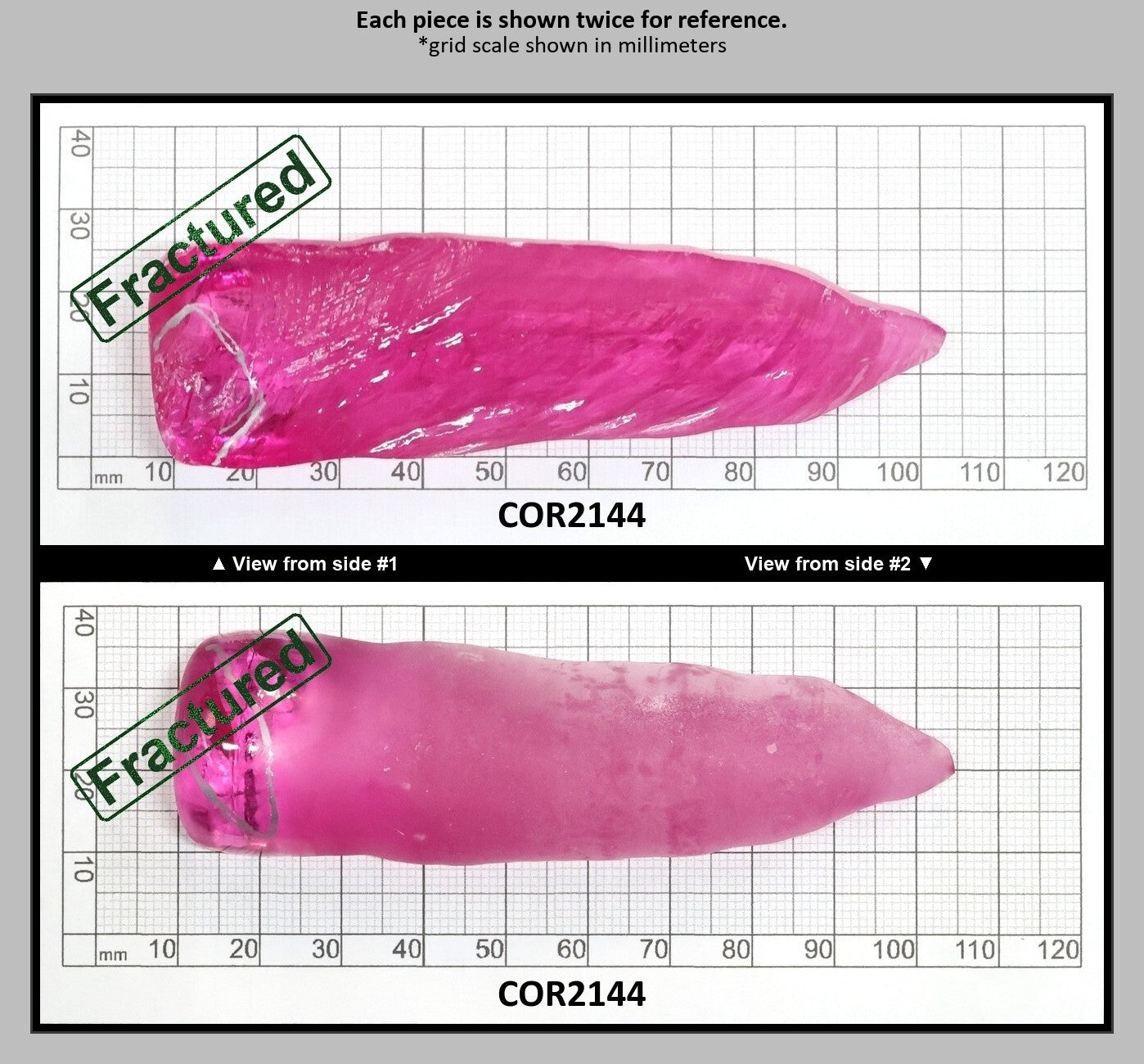 Light Bright Pink #2 Lab Created Corundum Sapphire Faceting Rough for Gem Cutting - Various Sizes - Split Boule : COR2144