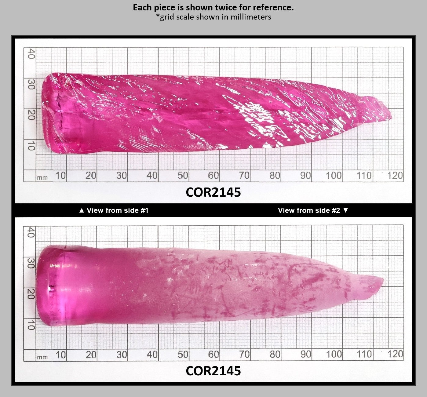 Light Bright Pink #2 Lab Created Corundum Sapphire Faceting Rough for Gem Cutting - Various Sizes - Split Boule : COR2145