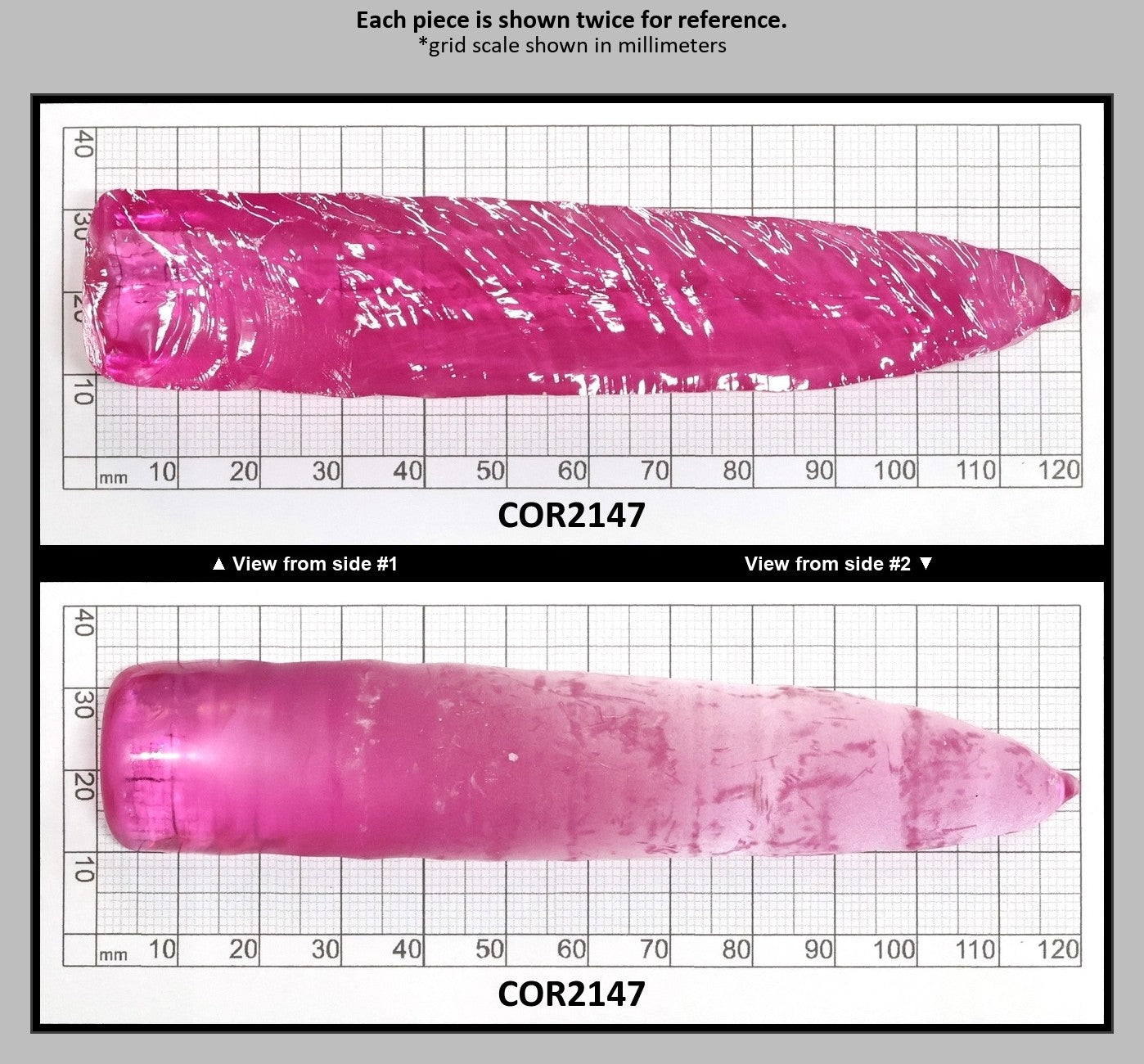 Light Bright Pink #2 Lab Created Corundum Sapphire Faceting Rough for Gem Cutting - Various Sizes - Split Boule : COR2147