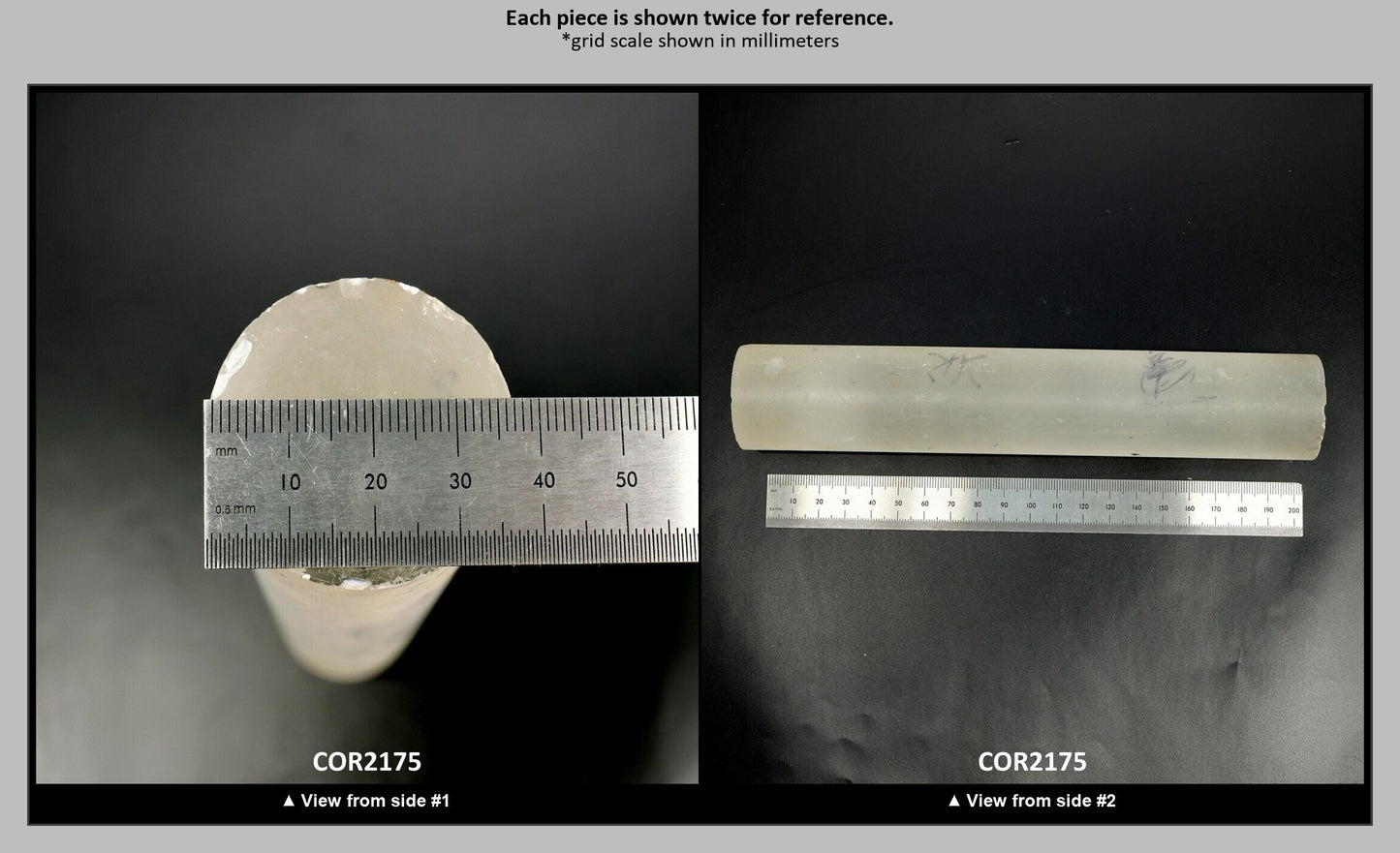 White Cylinders Lab Created Corundum Sapphire - Faceting Rough : COR2175