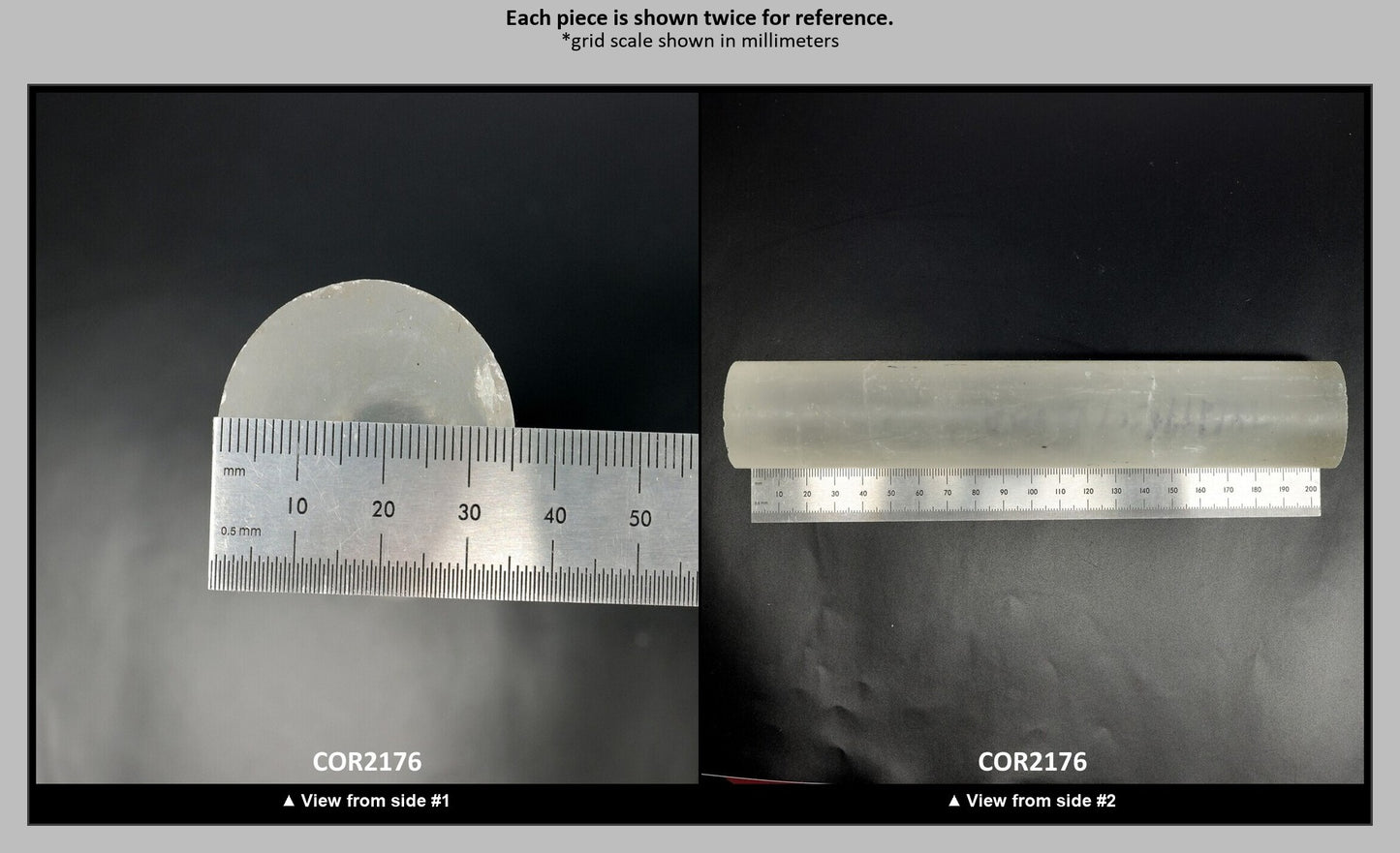 White Cylinders Lab Created Corundum Sapphire - Faceting Rough : COR2176