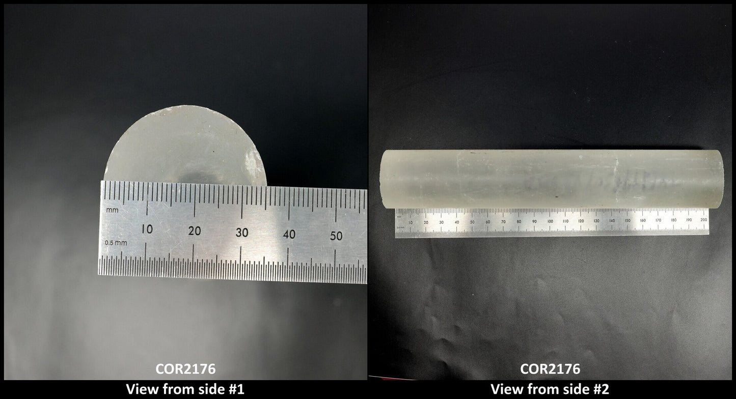 White Cylinders Lab Created Corundum Sapphire - Faceting Rough