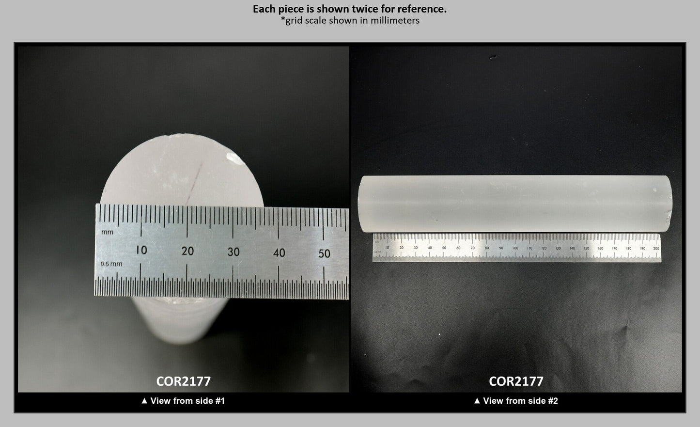 White Cylinders Lab Created Corundum Sapphire - Faceting Rough : COR2177