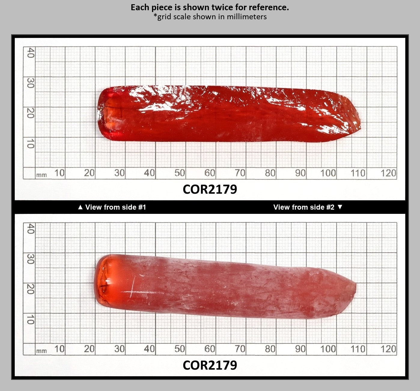 Djeva Padparadscha #55NR Lab Created Corundum Sapphire Faceting Rough for Gem Cutting - DISCONTINUED - Various Sizes - Split Boule : COR2179