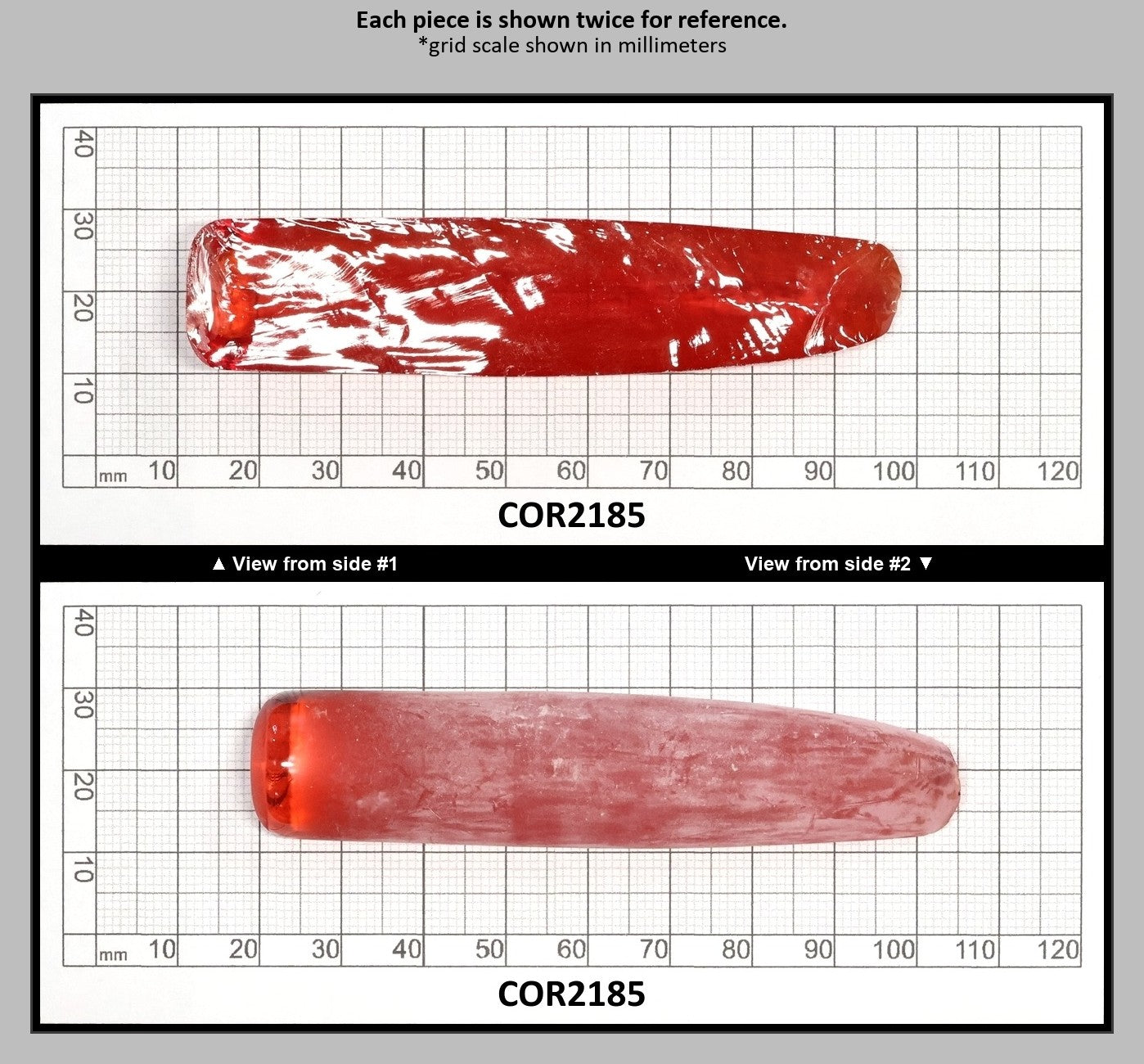 Djeva Padparadscha #55NR Lab Created Corundum Sapphire Faceting Rough for Gem Cutting - DISCONTINUED - Various Sizes - Split Boule : COR2185