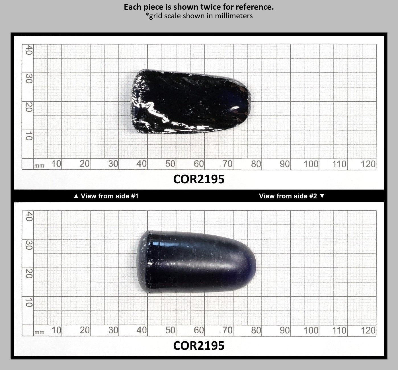 Dark Blue #35 Lab Created Corundum Sapphire Faceting Rough for Gem Cutting - Various Sizes - Split Boule : COR2195