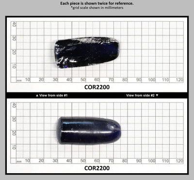 Dark Blue #35 Lab Created Corundum Sapphire Faceting Rough for Gem Cutting - Various Sizes - Split Boule : COR2200