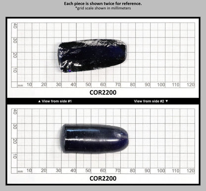 Dark Blue #35 Lab Created Corundum Sapphire Faceting Rough for Gem Cutting - Various Sizes - Split Boule : COR2200