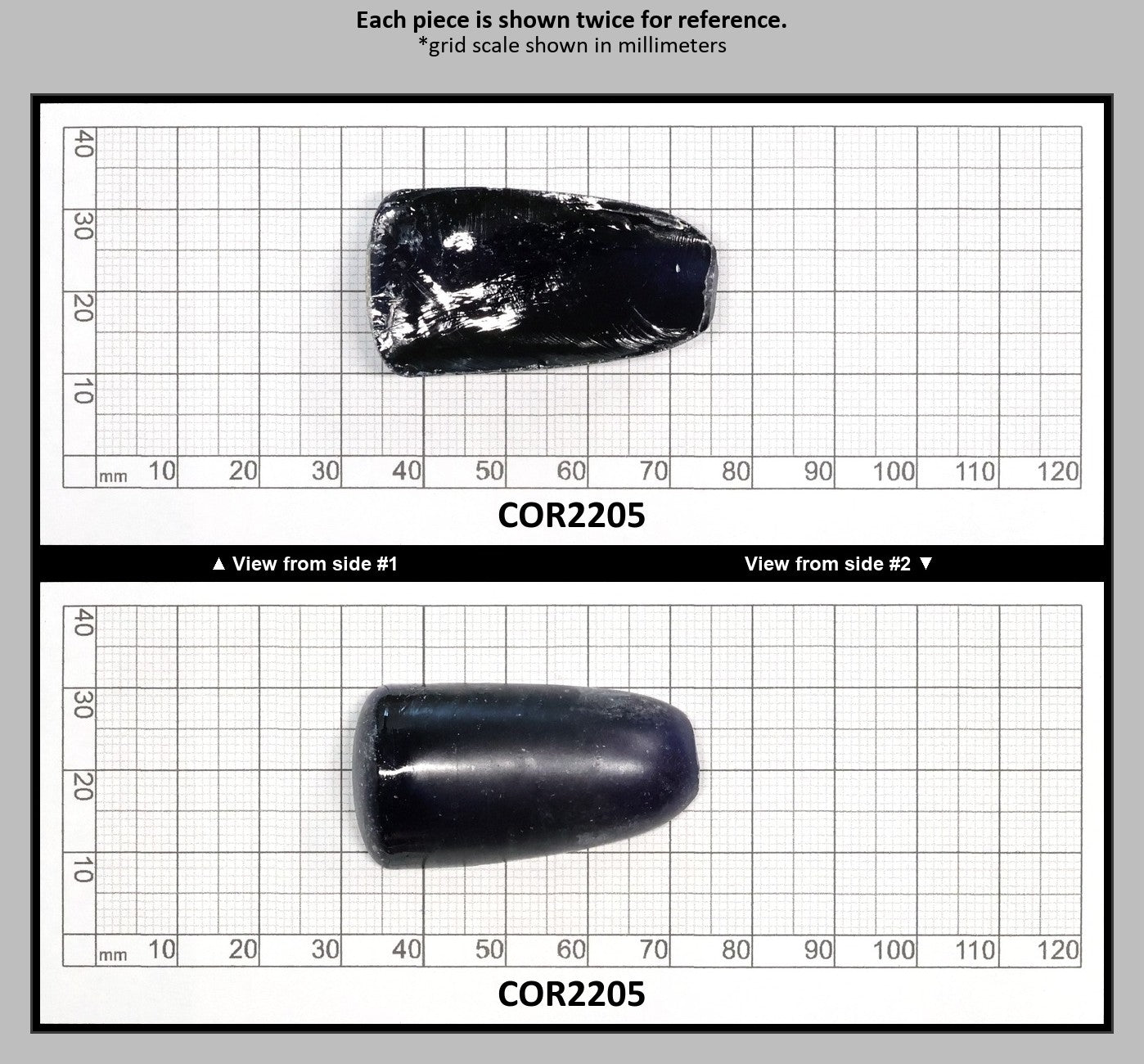 Dark Blue #35 Lab Created Corundum Sapphire Faceting Rough for Gem Cutting - Various Sizes - Split Boule : COR2205