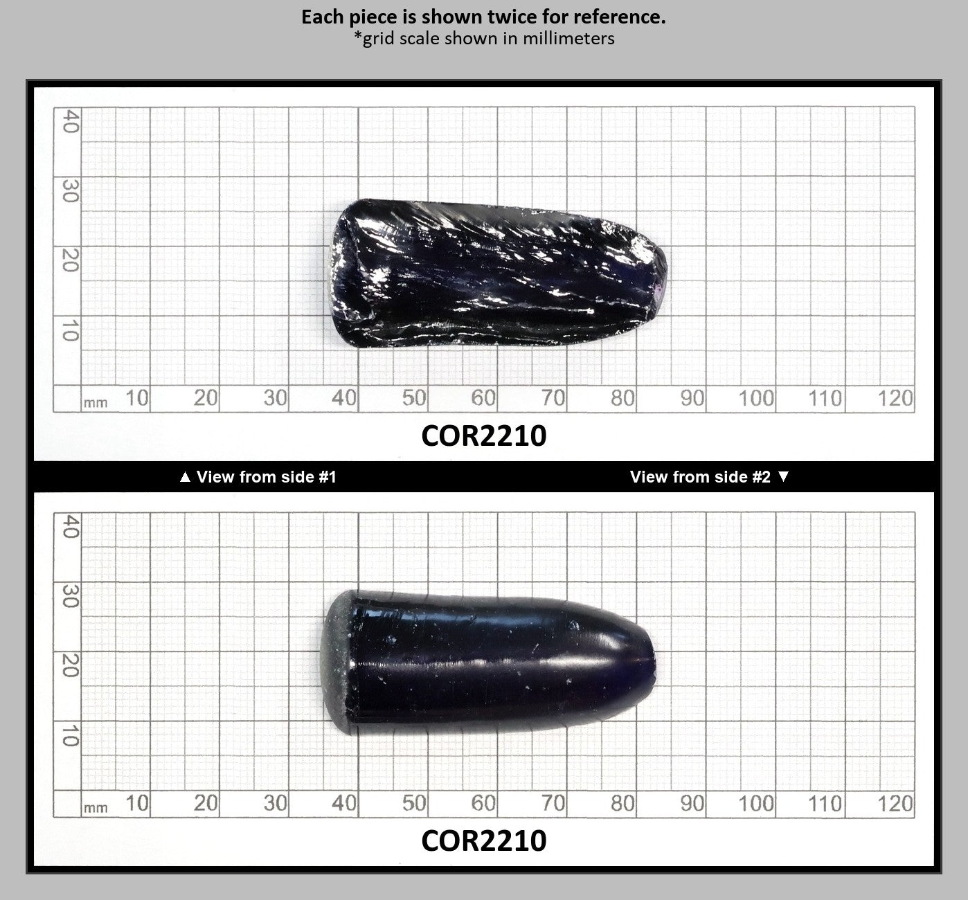 Dark Blue #35 Lab Created Corundum Sapphire Faceting Rough for Gem Cutting - Various Sizes - Split Boule : COR2210