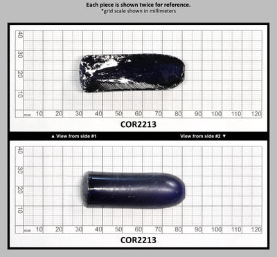 Dark Blue #35 Lab Created Corundum Sapphire Faceting Rough for Gem Cutting - Various Sizes - Split Boule : COR2213