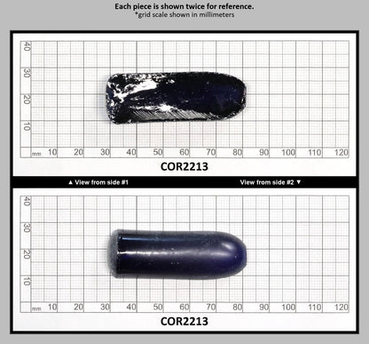 Dark Blue #35 Lab Created Corundum Sapphire Faceting Rough for Gem Cutting - Various Sizes - Split Boule : COR2213