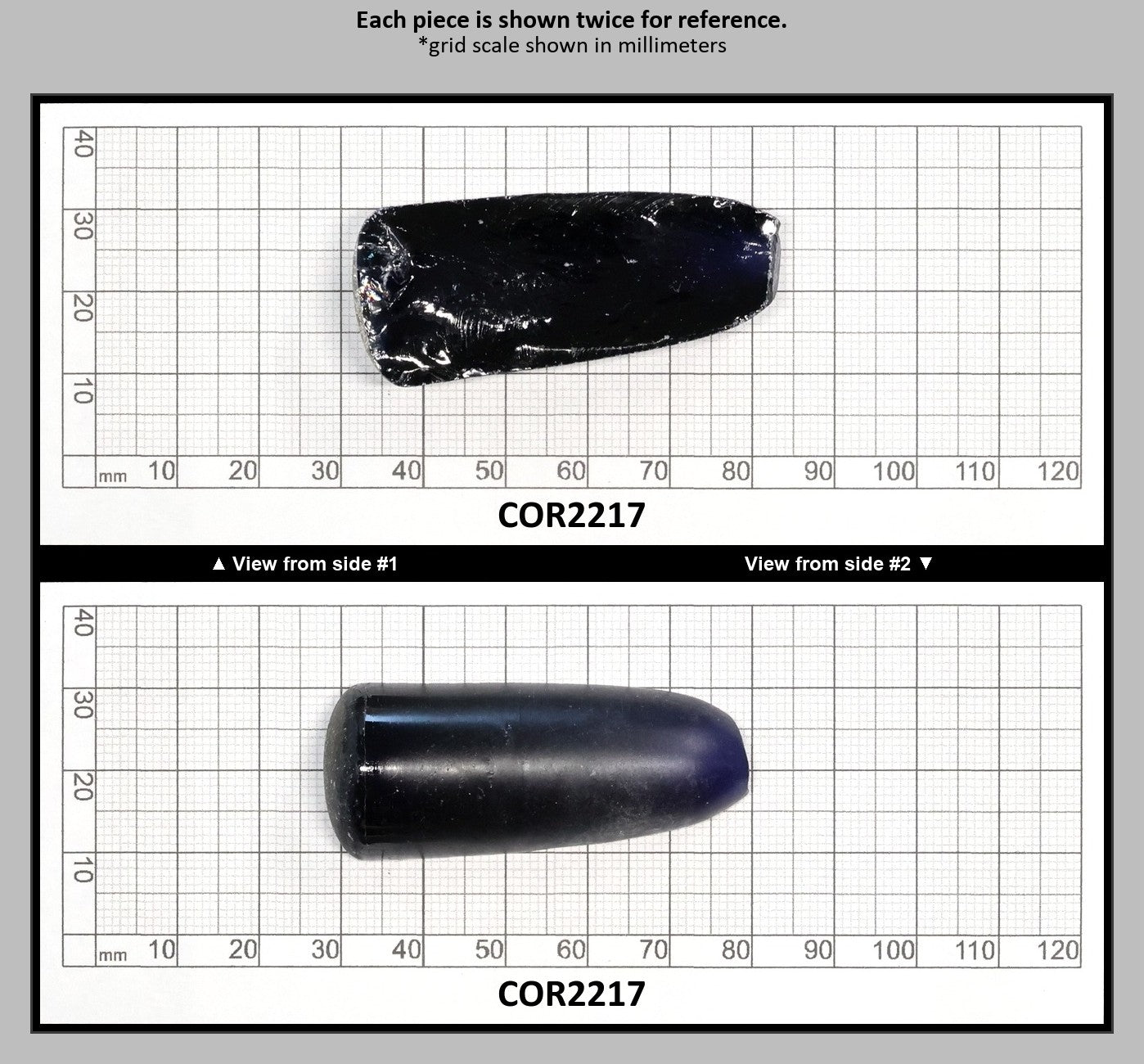 Dark Blue #35 Lab Created Corundum Sapphire Faceting Rough for Gem Cutting - Various Sizes - Split Boule : COR2217