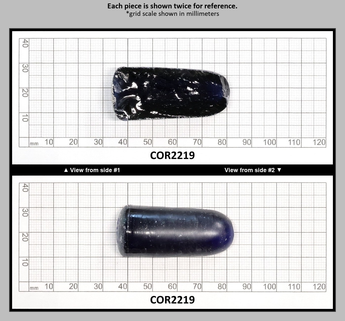 Dark Blue #35 Lab Created Corundum Sapphire Faceting Rough for Gem Cutting - Various Sizes - Split Boule : COR2219