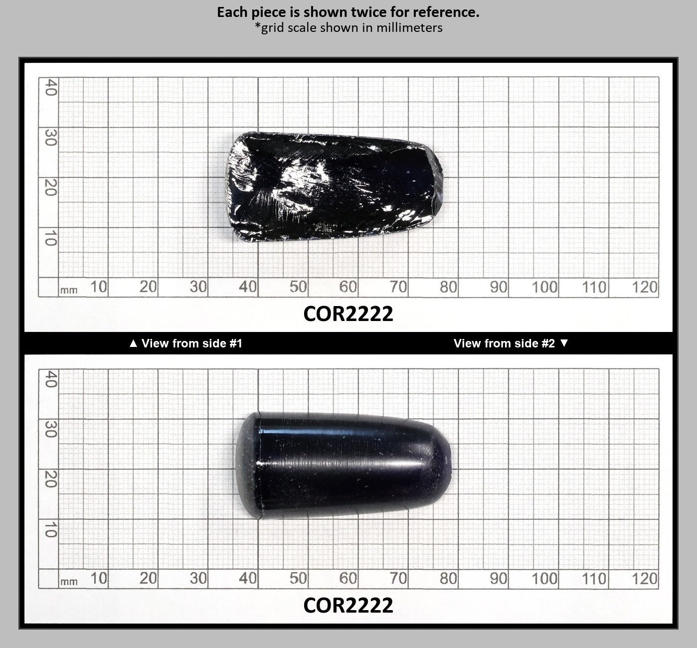 Dark Blue #35 Lab Created Corundum Sapphire Faceting Rough for Gem Cutting - Various Sizes - Split Boule : COR2222