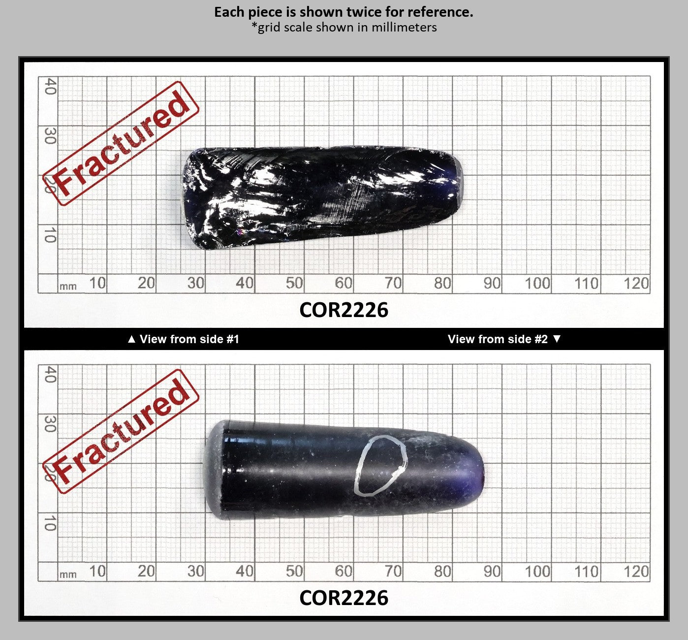 Dark Blue #35 Lab Created Corundum Sapphire Faceting Rough for Gem Cutting - Various Sizes - Split Boule : COR2226