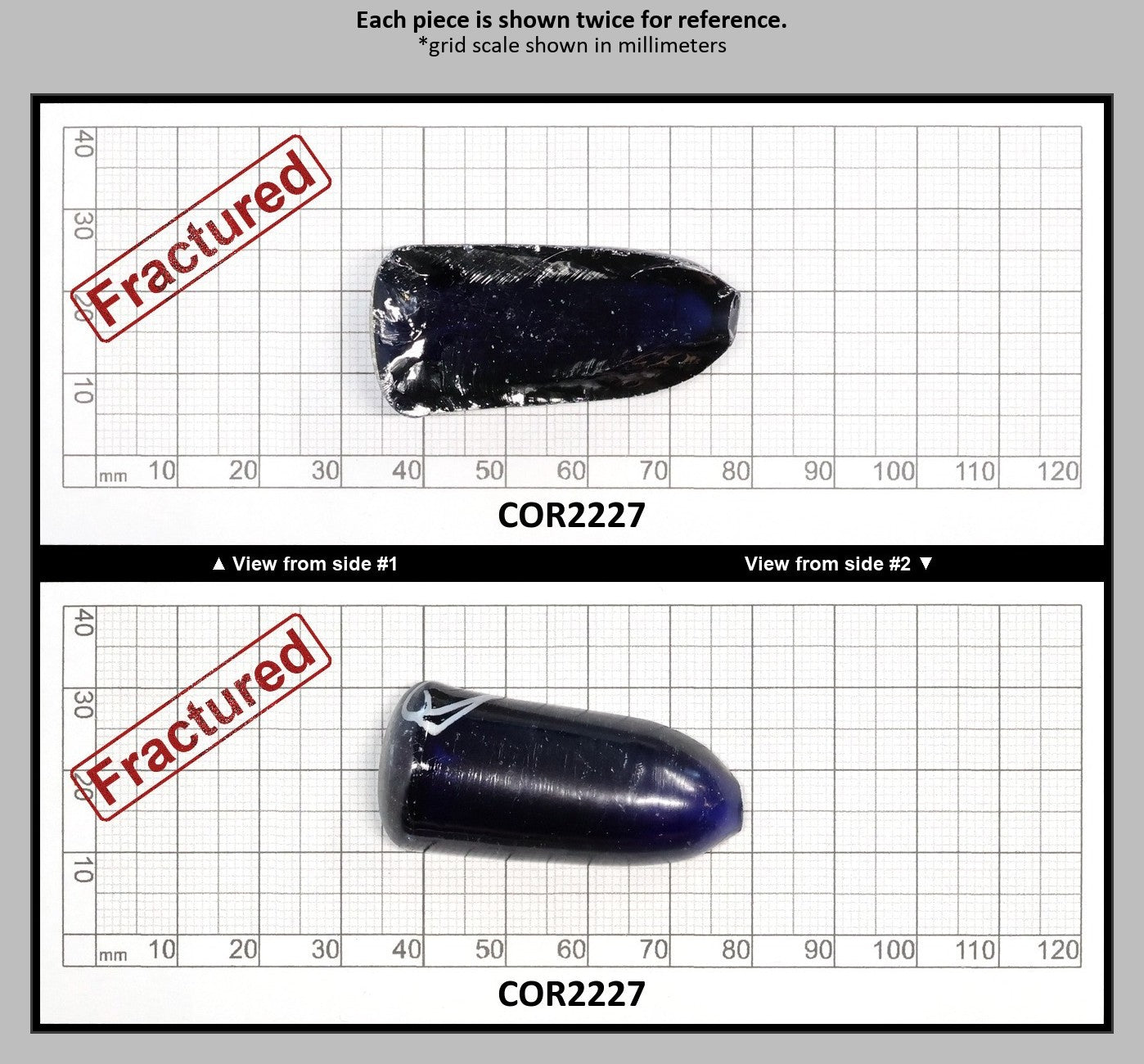 Dark Blue #35 Lab Created Corundum Sapphire Faceting Rough for Gem Cutting - Various Sizes - Split Boule : COR2227