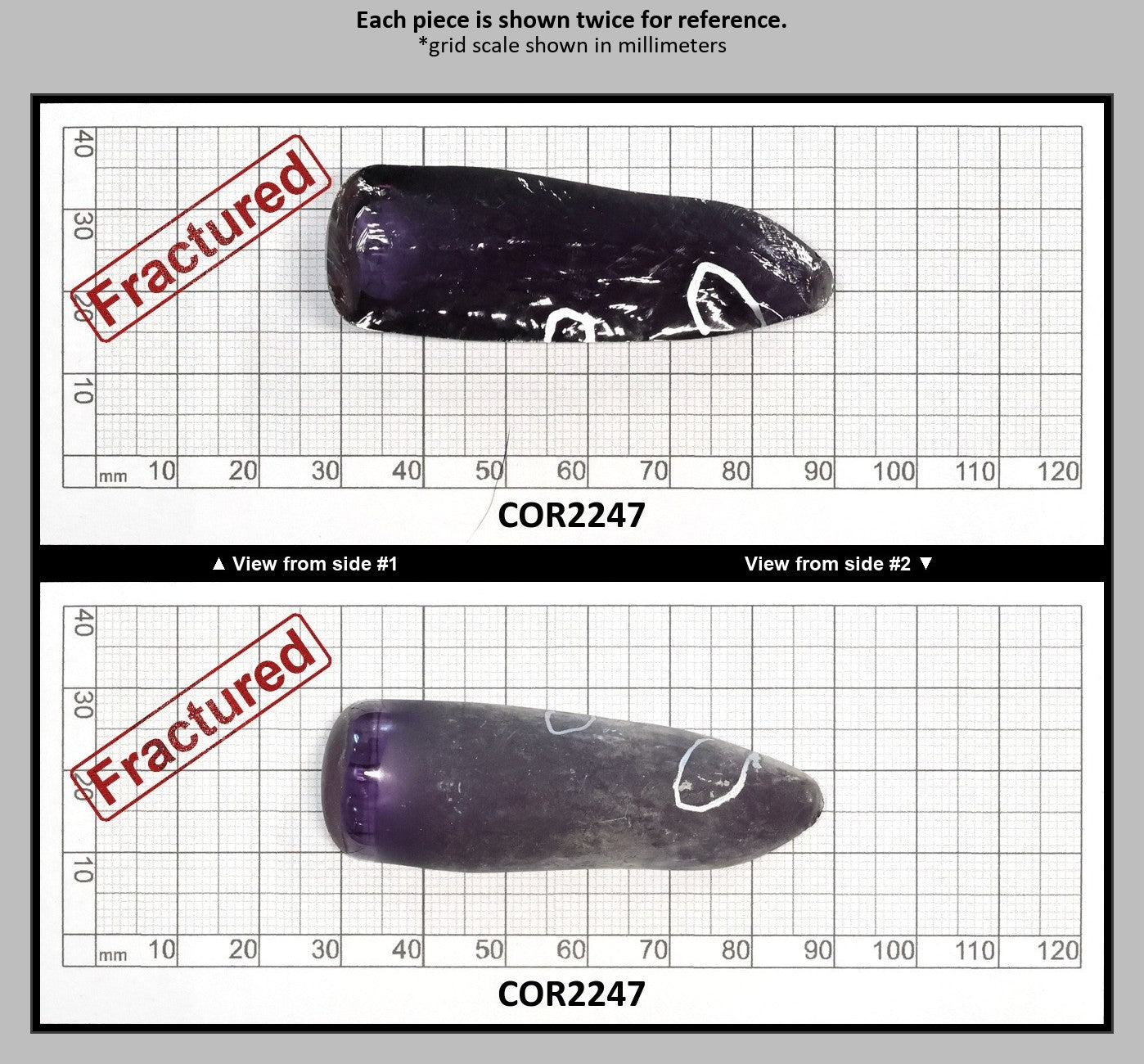Djeva Alexandrite #45 Colored Lab Created Corundum Sapphire Faceting Rough for Gem Cutting - DISCONTINUED - Various Sizes - Split Boule : COR2247