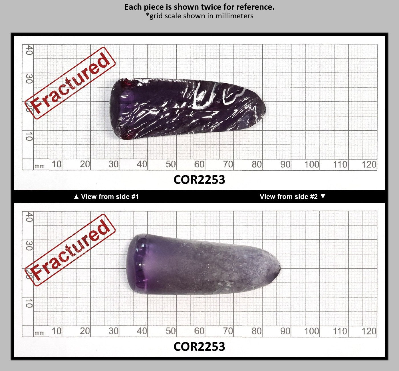Djeva Alexandrite #45 Colored Lab Created Corundum Sapphire Faceting Rough for Gem Cutting - DISCONTINUED - Various Sizes - Split Boule : COR2253