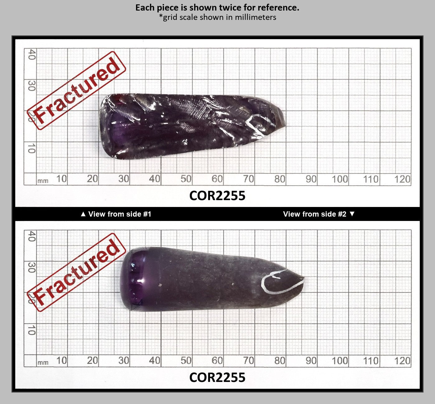 Djeva Alexandrite #45 Colored Lab Created Corundum Sapphire Faceting Rough for Gem Cutting - DISCONTINUED - Various Sizes - Split Boule : COR2255