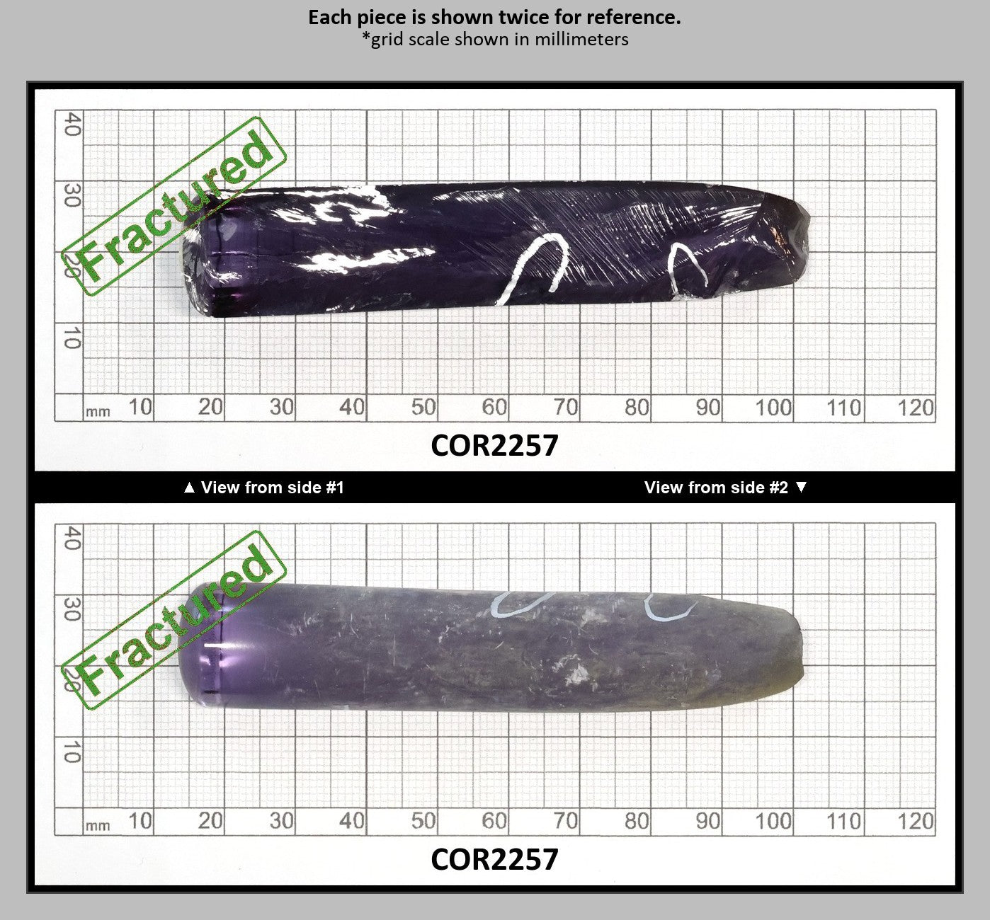 Djeva Alexandrite #45 Colored Lab Created Corundum Sapphire Faceting Rough for Gem Cutting - DISCONTINUED - Various Sizes - Split Boule : COR2257