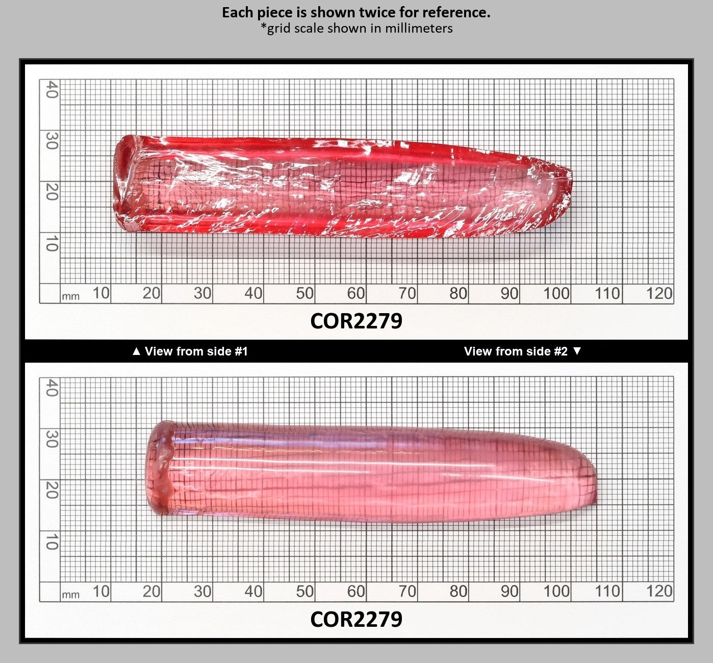 Peach Morganite #18 (Red Variant) Lab Created Corundum Sapphire Faceting Rough for Gem Cutting - Various Sizes - Split Boule : COR2279