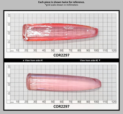 Peach Morganite #18 Lab Created Corundum Sapphire Faceting Rough for Gem Cutting - Various Sizes - Split Boule : COR2297