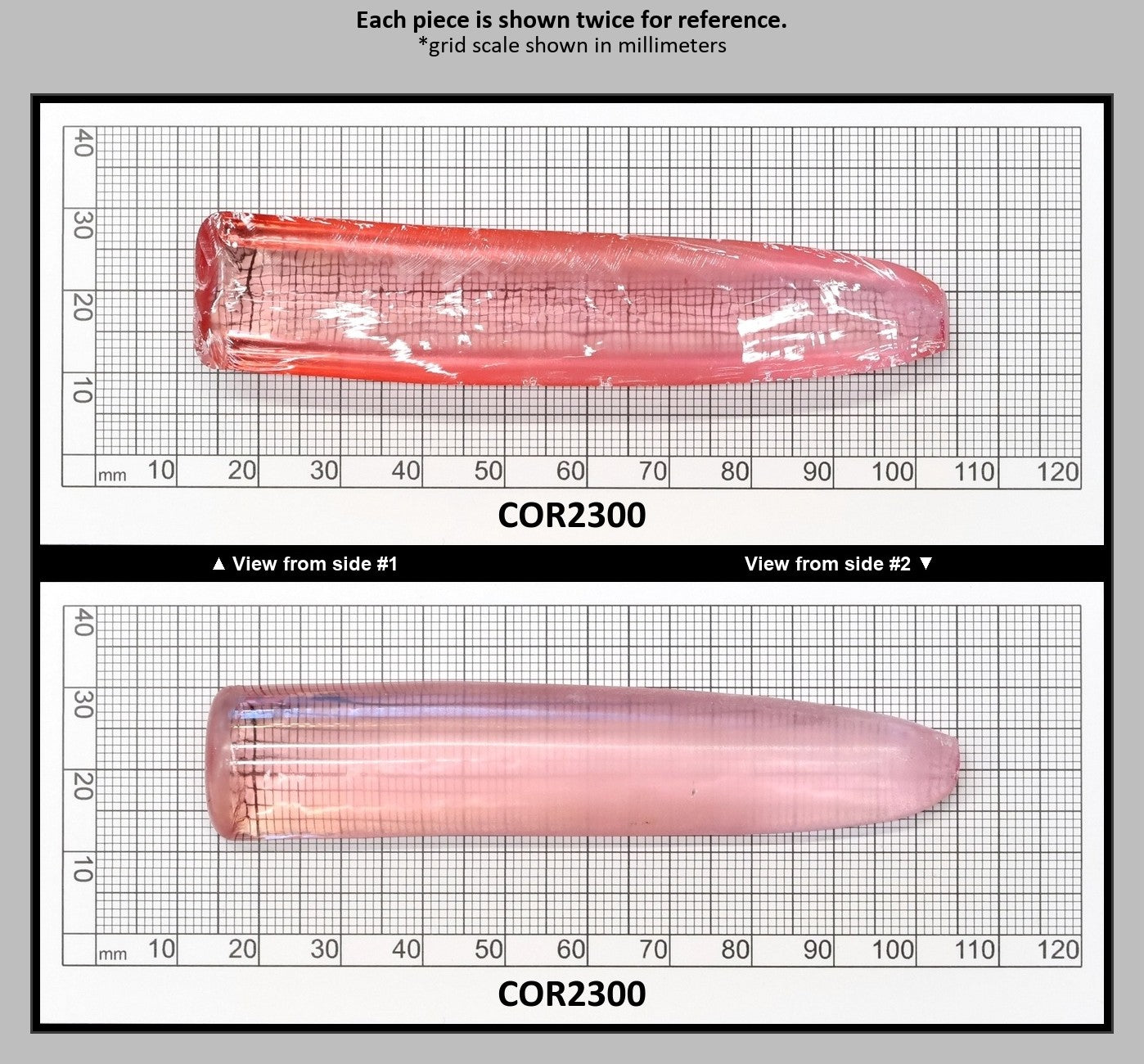 Peach Morganite #18 Lab Created Corundum Sapphire Faceting Rough for Gem Cutting - Various Sizes - Split Boule : COR2300