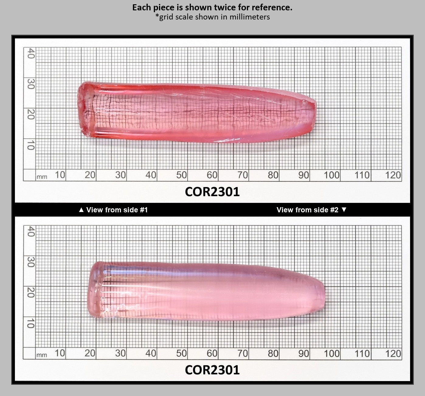 Peach Morganite #18 Lab Created Corundum Sapphire Faceting Rough for Gem Cutting - Various Sizes - Split Boule : COR2301
