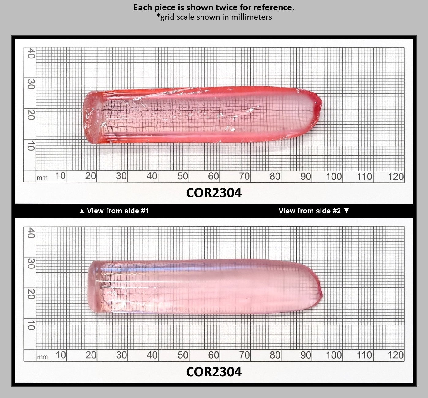 Peach Morganite #18 Lab Created Corundum Sapphire Faceting Rough for Gem Cutting - Various Sizes - Split Boule : COR2304