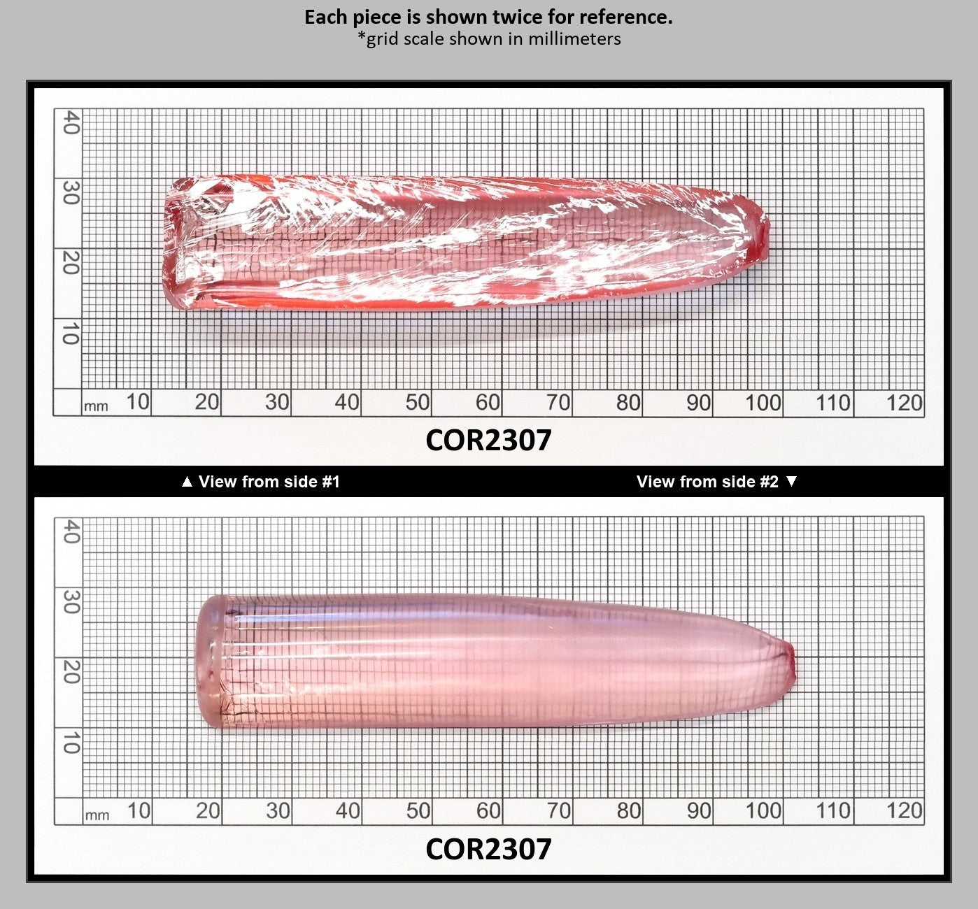 Peach Morganite #18 Lab Created Corundum Sapphire Faceting Rough for Gem Cutting - Various Sizes - Split Boule : COR2307