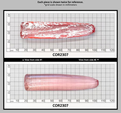 Peach Morganite #18 Lab Created Corundum Sapphire Faceting Rough for Gem Cutting - Various Sizes - Split Boule : COR2307