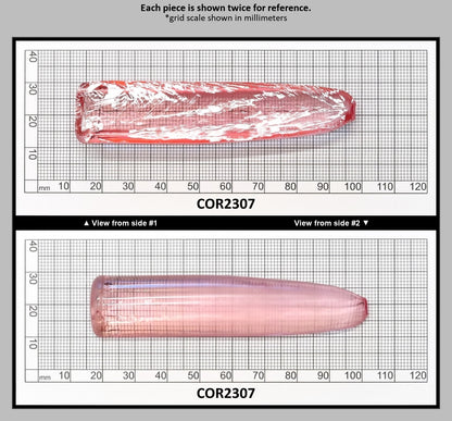 Peach Morganite #18 Lab Created Corundum Sapphire Faceting Rough for Gem Cutting - Various Sizes - Split Boule : COR2307