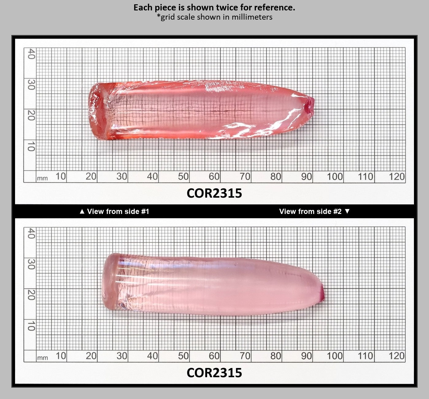 Peach Morganite #18 Lab Created Corundum Sapphire Faceting Rough for Gem Cutting - Various Sizes - Split Boule : COR2315
